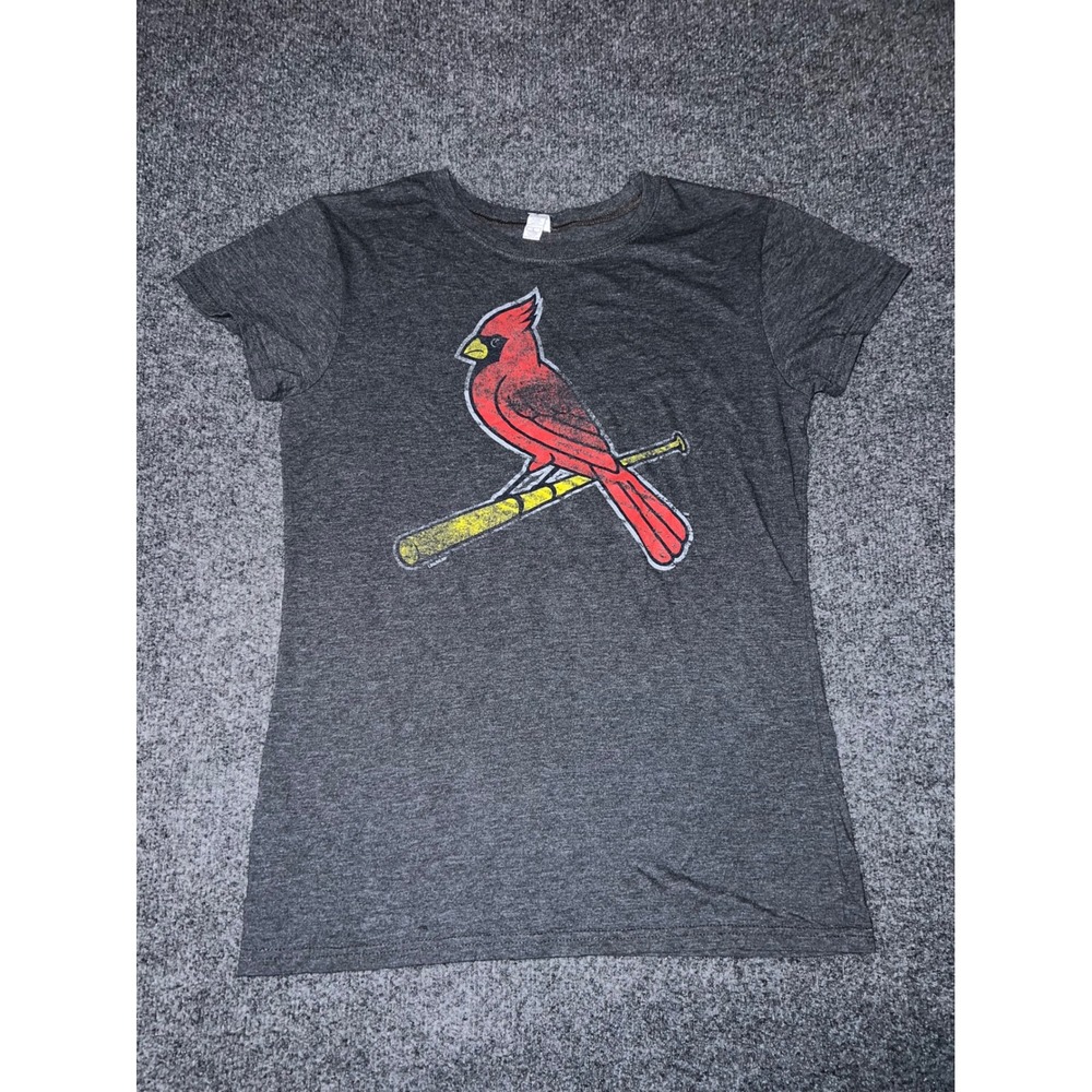 Delta St Louis Cardinals Graphic T-Shirt Large Gray Heathered MLB Baseball Tee